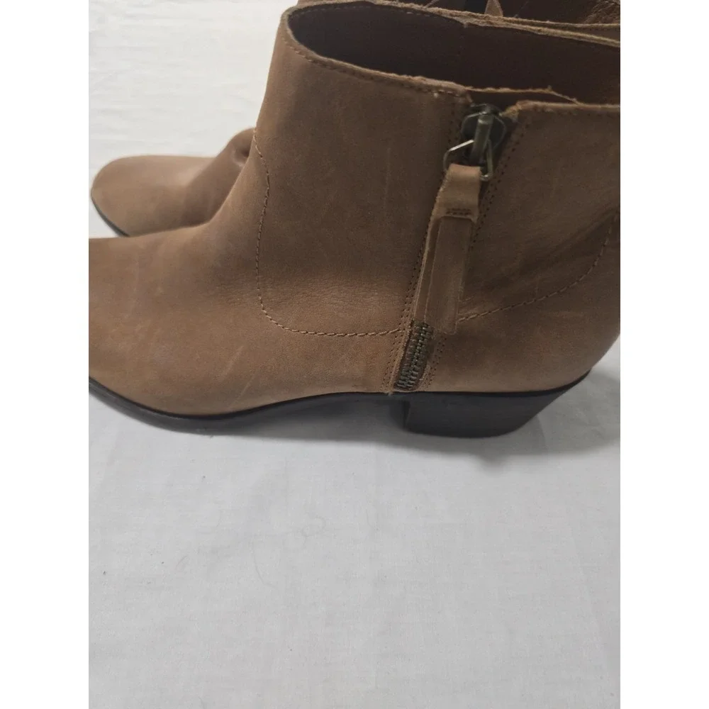 Lucky Brand Womens Size 11M | Basel Brown | Leather Booties Women's Side Zip EUC